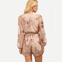 Sequin Jumpsuit Sexy Deep V Jumpsuit And Romper Playsuit Women Long Sleeve Lace Rompers Womens Jumpsuit With Belt