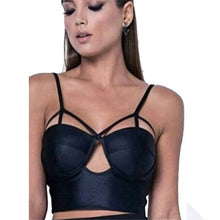 Strappy Bandage Crop Top Womens Sexy Bustier Crop Top Black Chest Hollow Outwear Bra For Women Cropped Tops Femme