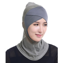 Fashion Women Lace Muslim Hijab Solid Stretch Net Cross Modal Trim Islamic Turban Head Cover Islam Wrap Hijab Caps