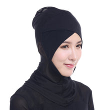 Fashion Women Lace Muslim Hijab Solid Stretch Net Cross Modal Trim Islamic Turban Head Cover Islam Wrap Hijab Caps