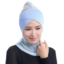 Fashion Women Lace Muslim Hijab Solid Stretch Net Cross Modal Trim Islamic Turban Head Cover Islam Wrap Hijab Caps