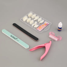 100 Pcs Natural French Tips Nail Art Glue Cutter Polish File Tools Set