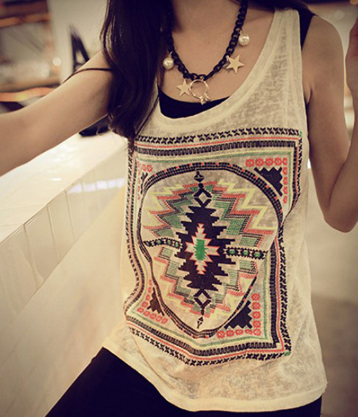 Womens Retro Sleeveless Slim Fitness Blouse T-shirt VTank Tops Girl Cute Tees Ladies Top