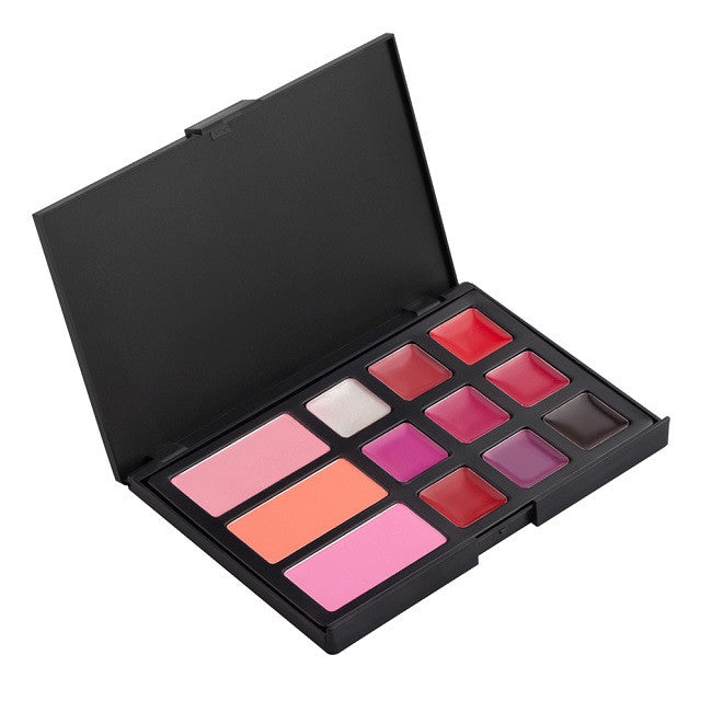 12 Colors Pro Blush LipEyebrowEyeshadowConcealer Palette Shiny Makeup Set