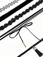 10 Pieces Choker Necklace Set Women Stretch Velvet Classic Gothic Tattoo Black Lace Chokers Gift Jewelry