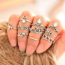 10Pcs Boho Rings for women Retro Design Arrow Moon Midi Finger Knuckle Ring Jewelry Anillo Feminino
