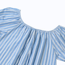 Korean Casual Sexy Women Dresses Blue Striped Off The Shoulder Half Sleeve Shirt Mini Dress Beach Dress Robe