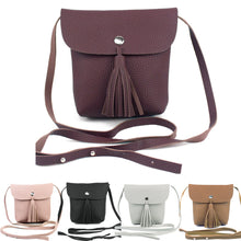 Korean Retro Fashion Women Shoulder Bag PU Leather Flap Tassel Bag Pink Stud Casual Mini Crossbody Bag Girl Phone Sling Bag