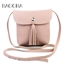 Korean Retro Fashion Women Shoulder Bag PU Leather Flap Tassel Bag Pink Stud Casual Mini Crossbody Bag Girl Phone Sling Bag