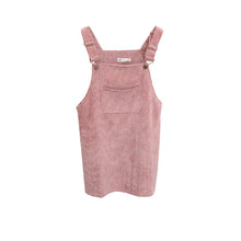 Korean Style College Wind Restoring Ancient Ways Corduroy Suspenders Big Pocket Straight Vest Dress LE3