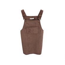 Korean Style College Wind Restoring Ancient Ways Corduroy Suspenders Big Pocket Straight Vest Dress LE3