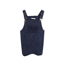 Korean Style College Wind Restoring Ancient Ways Corduroy Suspenders Big Pocket Straight Vest Dress LE3