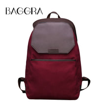 Men Canvas Backpack PU Leather Splice Large Capacity Laptop Mochila Escolar College School Student Casual Travel Bag