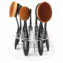 10 Hole Oval Makeup Brush Holder Rack Organizer Cosmetic Shelf Tool WORLRWIDE