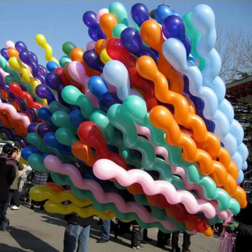 10x Helium Spiral Balloons Latex Mix Colors Birthday Party Decoration