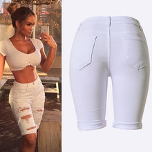 White Shorts Women High Waist Shorts Ripped Short Jeans Woman Denim Shorts Pantalones Cortos Mujer