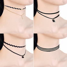 11 Pieces Women Choker Necklace Set Stretch Black Velvet Classic Gothic Tattoo Lace Chokers Jewelry