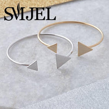 Brass Geometric Open Double Triangle Bangle with a Brushed Finish Gift G050