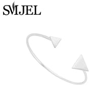 Brass Geometric Open Double Triangle Bangle with a Brushed Finish Gift G050