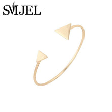 Brass Geometric Open Double Triangle Bangle with a Brushed Finish Gift G050