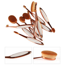 10pcs Pro Toothbrush Type Makeup Brush Oval Brush Set Multipurpose Makeup Brushes Set