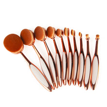 10pcs Pro Toothbrush Type Makeup Brush Oval Brush Set Multipurpose Makeup Brushes Set