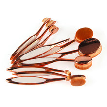 10pcs Pro Toothbrush Type Makeup Brush Oval Brush Set Multipurpose Makeup Brushes Set