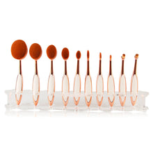 10pcs Pro Toothbrush Type Makeup Brush Oval Brush Set Multipurpose Makeup Brushes Set