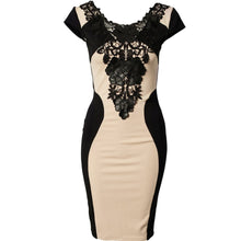 Women Dress Office OL Ladies Elegant Dress Patchwork Open Back Floral Party Sexy Dresses Vestidos Plus Size