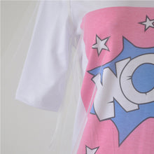 Organza Lace Dress WOW T-shirt Dresses Straight Women Letter Print Mesh Patchwork Short Sleeve Casual Dress