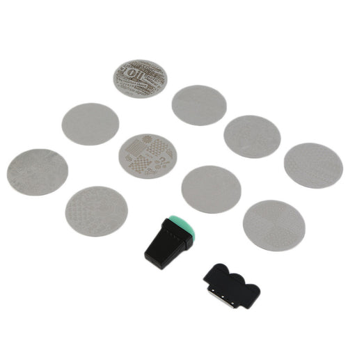 1 Sets Nail Art Polish Stamping Kit 10 Pcs Stamp With Stamper Scraper Nail Art DIY Templates Polish Nail Tools