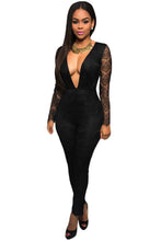 Sexy Black Lace Mesh Rompers Womens Jumpsuit Pink Deep V neck Backless Bodycon Bodysuit Overalls Women Club Clothing