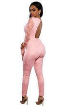 Sexy Black Lace Mesh Rompers Womens Jumpsuit Pink Deep V neck Backless Bodycon Bodysuit Overalls Women Club Clothing