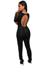 Sexy Black Lace Mesh Rompers Womens Jumpsuit Pink Deep V neck Backless Bodycon Bodysuit Overalls Women Club Clothing