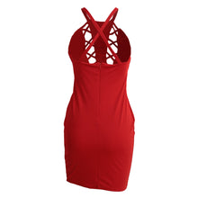 Sexy Bodycon Club Dress Red Sleeveless Backless Hollow Out Dress Evening Party Dress Clubwear Bandage dress