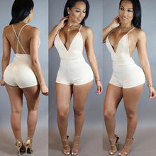 Sexy Combinaison Femme Deep V Backless Rompers Womens Jumpsuit Suede Club Party Romper Bodysuit Women Slim Bodycon Jumpsuit