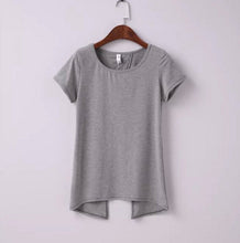 Sexy Harajuku Camiseta Soft Back Slit shirt t shirt Women brandy melville Short sleeve tee dames kleding tops