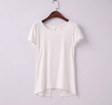 Sexy Harajuku Camiseta Soft Back Slit shirt t shirt Women brandy melville Short sleeve tee dames kleding tops