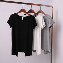 Sexy Harajuku Camiseta Soft Back Slit shirt t shirt Women brandy melville Short sleeve tee dames kleding tops