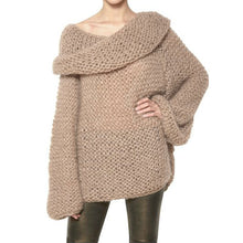 Sexy Off Shoulder Women Sweaters And Pullovers Slash Neck Oversize Knitted Sweater Tops Plus Size Casual Pull