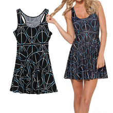 Sexy Women Casual Dress Deathly Hallows Reversible Skater Dress LY3