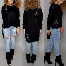 Destroyed Sweaters Knitted Tassel Women Sweaters And Pullovers Long Sleeve Asymmetrical Womens Sweaters