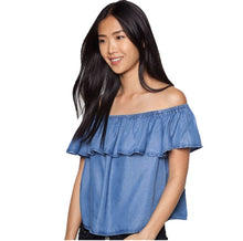Sexy Off Shoulder Design Women 100% Cotton Denim Shirt Top y camisas mujer vetement femme
