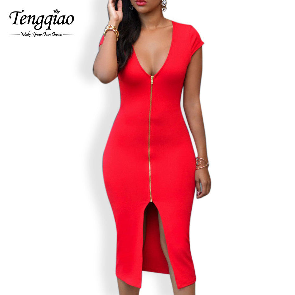 white christmas dresses Front Zip Bodycon White Sexy Dress Asymmetrical Party Night Club Dress – Yo  La La