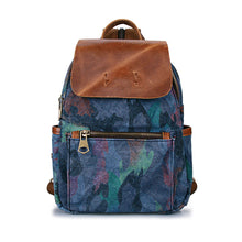 Vintage Women Camouflage Printing Canvas Backpack Leather Retro Small Shoulder Chest Bag Camo Travel Bag Mochila Feminina