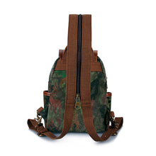 Vintage Women Camouflage Printing Canvas Backpack Leather Retro Small Shoulder Chest Bag Camo Travel Bag Mochila Feminina