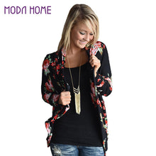 Vintage Women Kimono Cardigan Floral Print Long Sleeve Loose Outerwear Coat Tops Black/Dark Green/Royal Blue Bomber Jacket