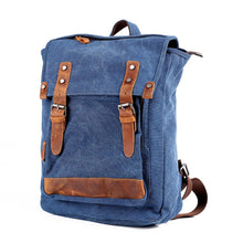 Vintage Women Men Canvas Backpack Crazy Horse Leather Mochila Hombre Large Capacity Retro Satchel School Bag Boys Rucksack