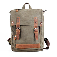 Vintage Women Men Canvas Backpack Crazy Horse Leather Mochila Hombre Large Capacity Retro Satchel School Bag Boys Rucksack