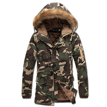 WaddedHooded Coats Veste Homme Parkas Jaqueta Masculina Casual Slim Fit Medium Long Camouflage Jackets